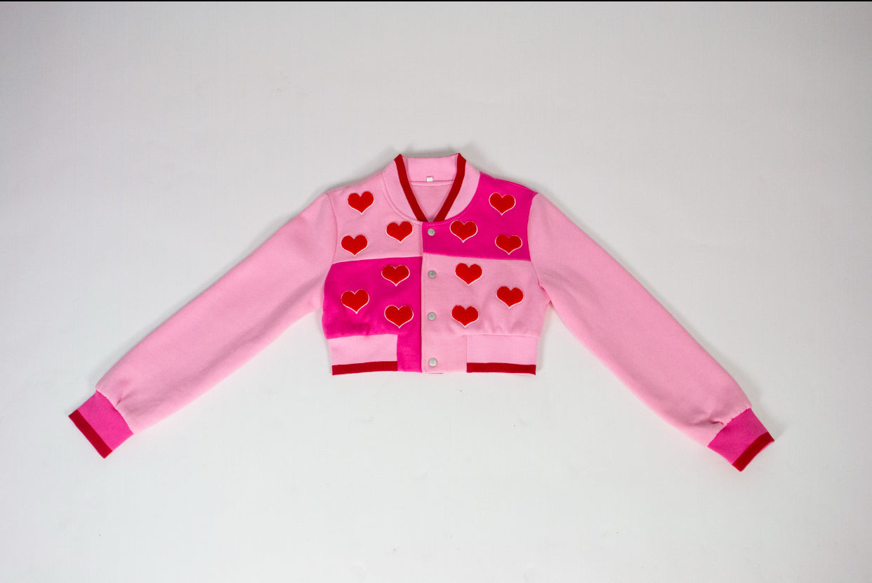 Cropped Boys Don't Listen Varsity Jacket