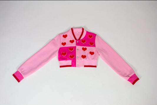 Cropped Boys Don't Listen Varsity Jacket
